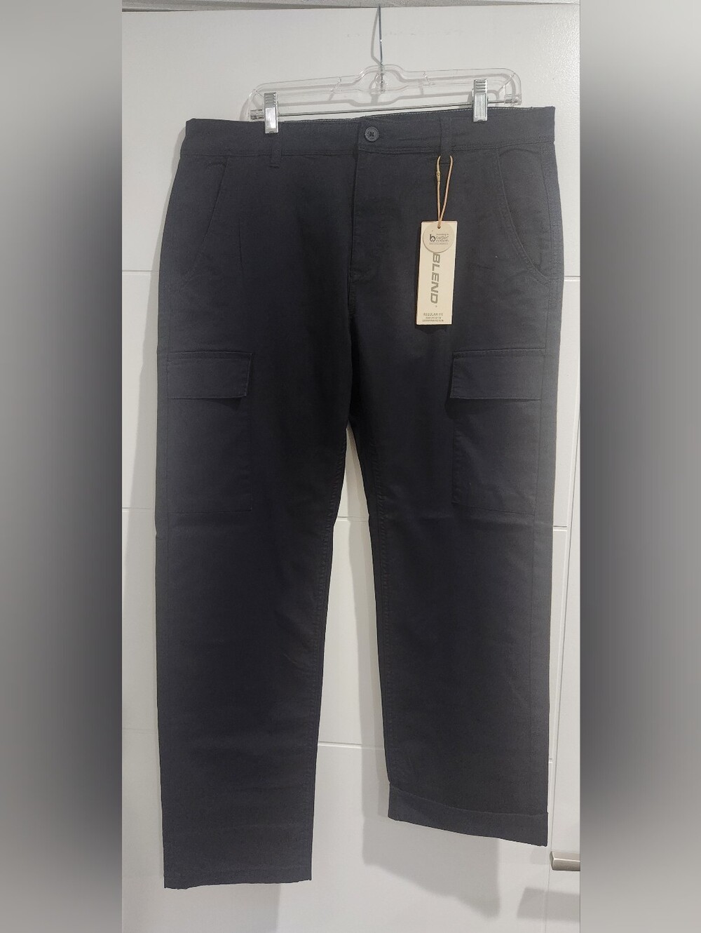 B Blend Black Cargo Chino Pants for Men 36/32